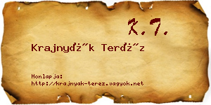 Krajnyák Teréz névjegykártya